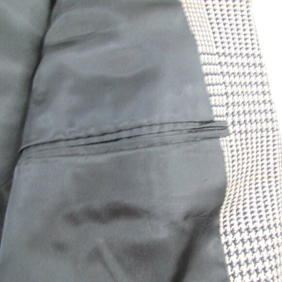 Brooks Brothers Blazer Jacket Mens Gray Houndstooth Plaid Formal Single Breasted - Picture 6 of 10